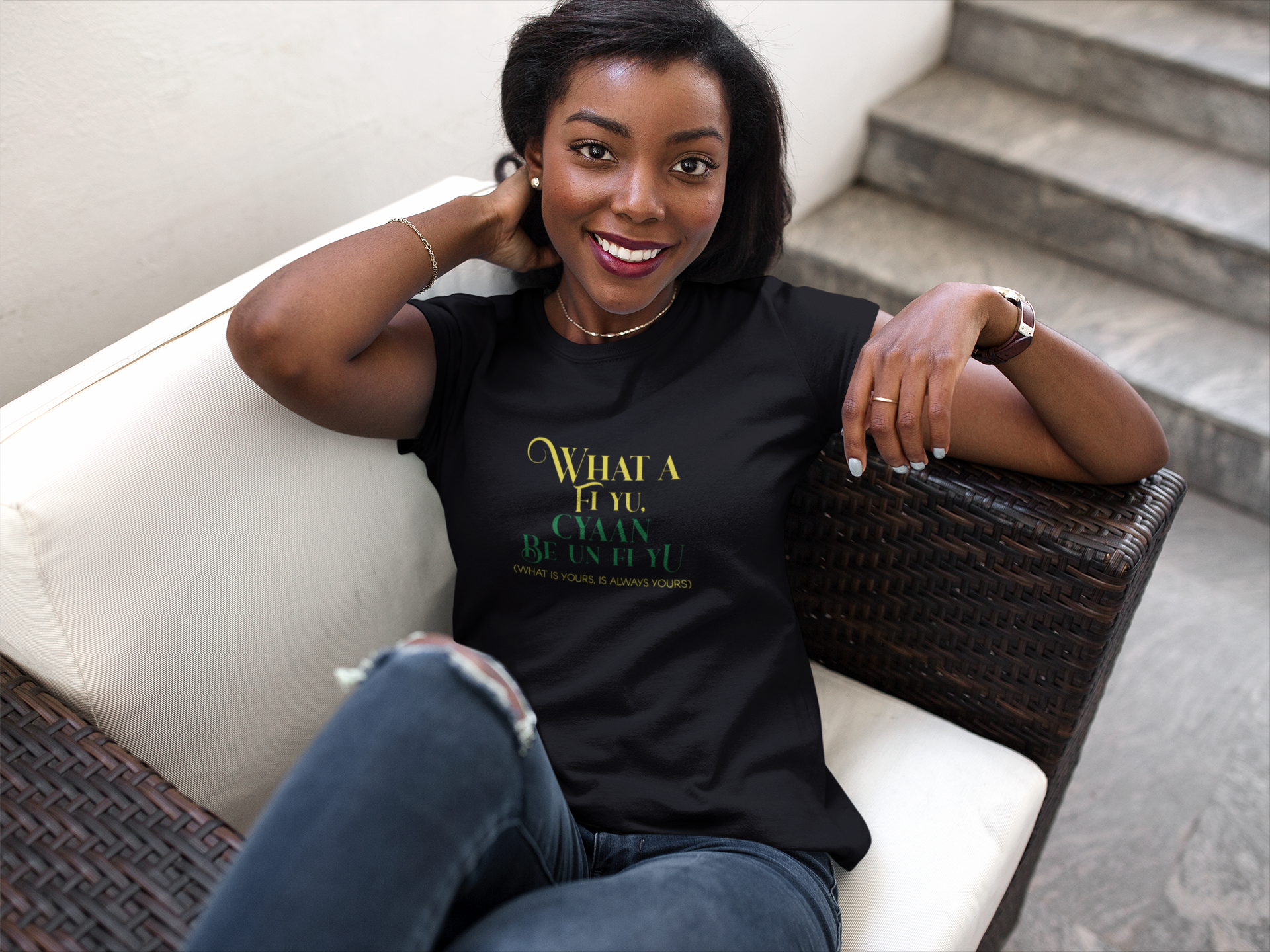 BLACK WHAT A FI YU T-SHIRT - Momtings